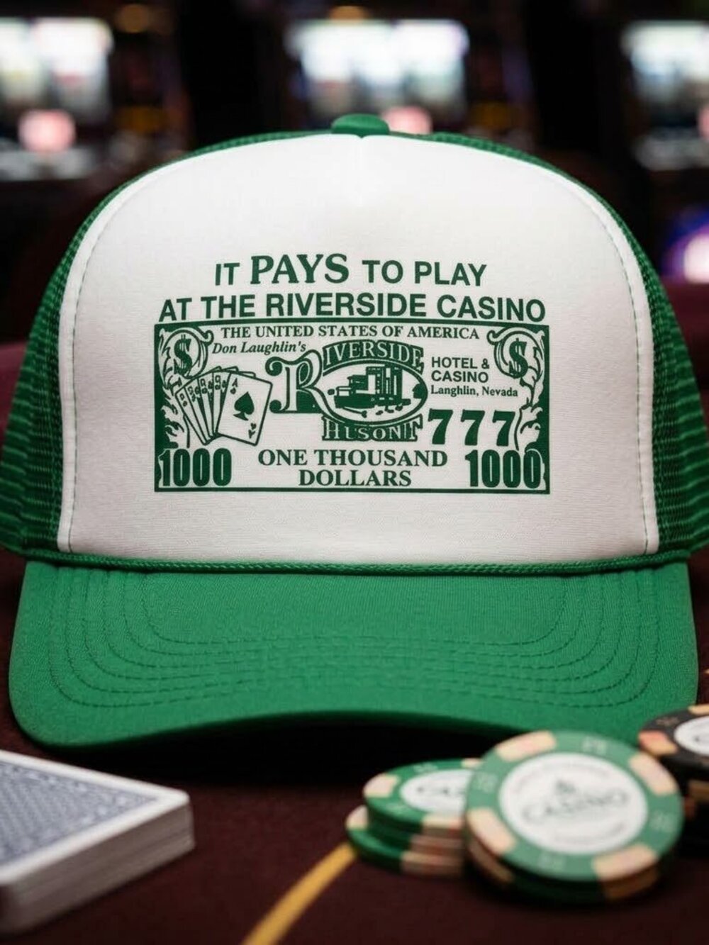 Retro Lucky Money Note Hat Green White Foam Rope Snapback Trucker Cap USA New 80